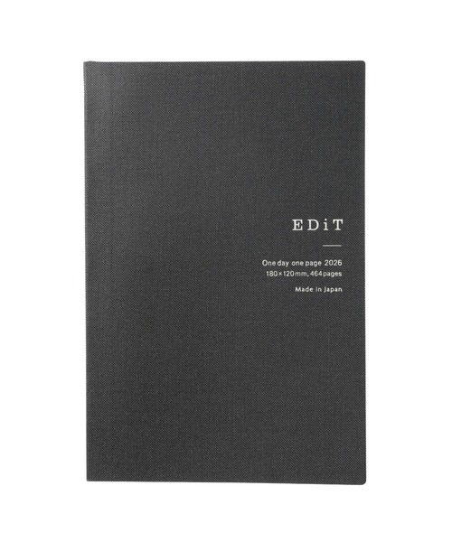 EDiT(エディット)の「【直営店限定】EDiT 手帳 2026 スケジュール帳 2026年4月始まり 1日1ページ B6変型 シンプルタイポ(手帳/メモ帳・レディース・グレー/ブラック/ホワイト・FREE)」の2枚目の写真