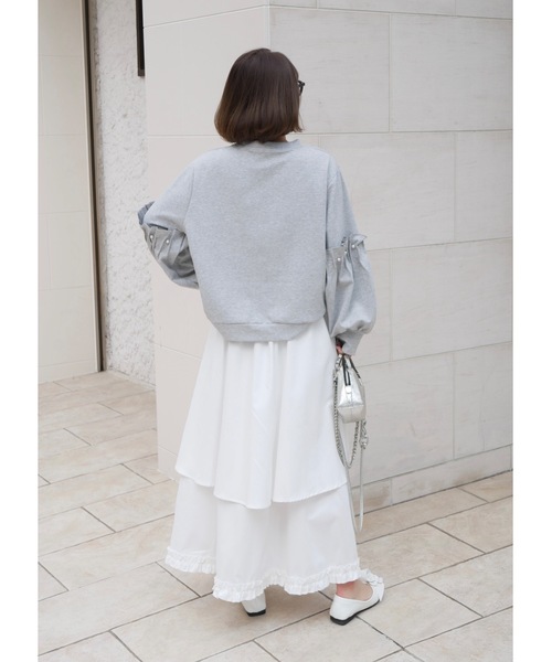 BeBeoD（べベッド）の「エアリーレイヤードフリルスカート（スカート・レディース・ホワイト/ブラック・フリー）」の4枚目の写真