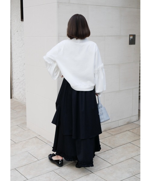 BeBeoD（べベッド）の「エアリーレイヤードフリルスカート（スカート・レディース・ホワイト/ブラック・フリー）」の8枚目の写真