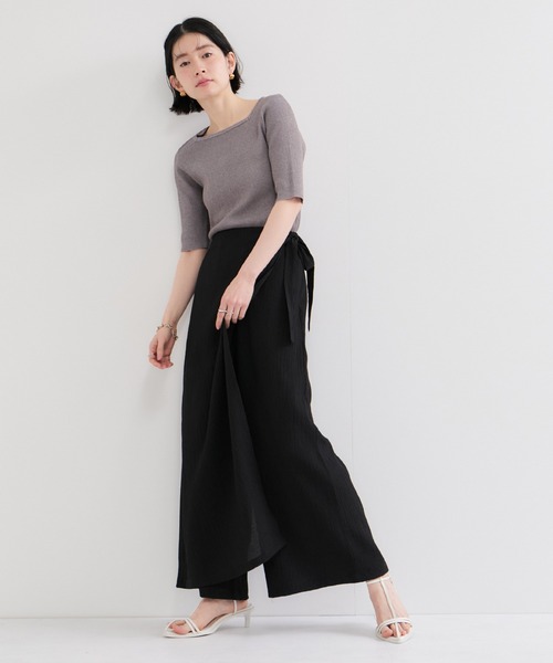 le cercle ADAM ET ROPE'（ルセルクルアダムエロペ）の「楊柳ラップリボンパンツ（その他パンツ・レディース・グレー系その他/ブラック・FREE）」の7枚目の写真