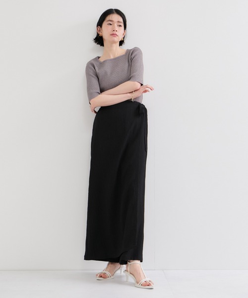 le cercle ADAM ET ROPE'（ルセルクルアダムエロペ）の「楊柳ラップリボンパンツ（その他パンツ・レディース・グレー系その他/ブラック・FREE）」の3枚目の写真
