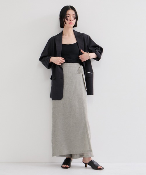 le cercle ADAM ET ROPE'（ルセルクルアダムエロペ）の「楊柳ラップリボンパンツ（その他パンツ・レディース・グレー系その他/ブラック・FREE）」の4枚目の写真