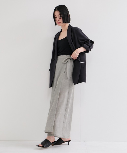 le cercle ADAM ET ROPE'（ルセルクルアダムエロペ）の「楊柳ラップリボンパンツ（その他パンツ・レディース・グレー系その他/ブラック・FREE）」の5枚目の写真
