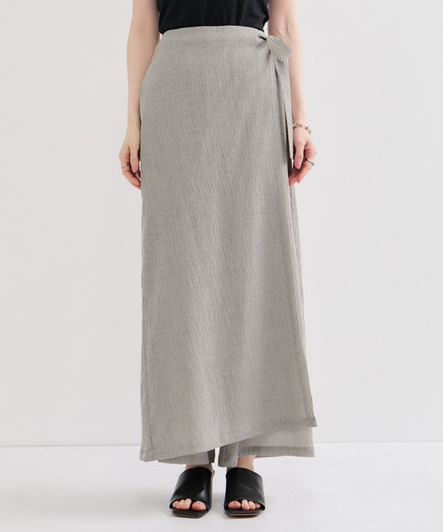 le cercle ADAM ET ROPE'（ルセルクルアダムエロペ）の「楊柳ラップリボンパンツ（その他パンツ・レディース・グレー系その他/ブラック・FREE）」の6枚目の写真