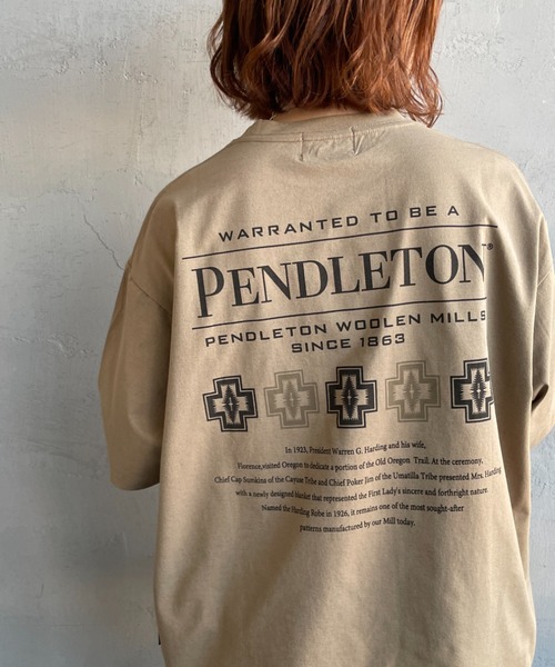 PENDLETON（ペンドルトン）の「【WEB先行予約】[PENDLETON/ペンドルトン] ドローコード付き ヒストリーロゴ バックプリントTシャツ（Tシャツ/カットソー・レディース・ホワイト/ベージュ/ブラック・XL/L/M/S）」の11枚目の写真