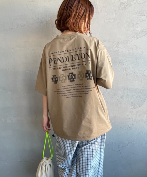 PENDLETON（ペンドルトン）の「【WEB先行予約】[PENDLETON/ペンドルトン] ドローコード付き ヒストリーロゴ バックプリントTシャツ（Tシャツ/カットソー・レディース・ホワイト/ベージュ/ブラック・XL/L/M/S）」の4枚目の写真