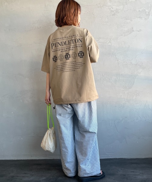 PENDLETON（ペンドルトン）の「【WEB先行予約】[PENDLETON/ペンドルトン] ドローコード付き ヒストリーロゴ バックプリントTシャツ（Tシャツ/カットソー・レディース・ホワイト/ベージュ/ブラック・XL/L/M/S）」の7枚目の写真