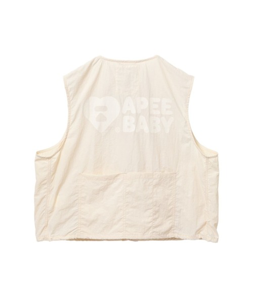 A BATHING APE（アベイシングエイプ）の「SILICON BADGE MULTI-POCKETS VEST（ミリタリージャケット・レディース・アイボリー/ネイビー・X-SMALL/SMALL）」の3枚目の写真
