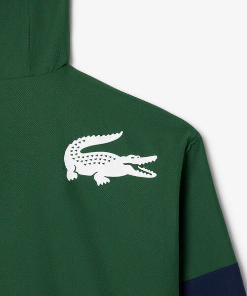 LACOSTE（ラコステ）の「h撥水 カラーブロック フーデッドトラックジャケット（ナイロンジャケット・メンズ・グリーン・3/5/4）」の4枚目の写真