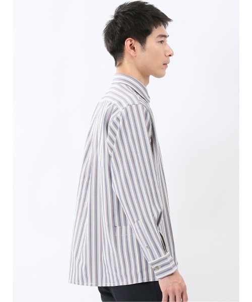 m.f.editorial(エムエフエディトリアル)の「【ストレッチ】ジェリー/GERRY ストライプ 長袖 シャツアウター(シャツ/ブラウス・メンズ・ブルー/パープル・MEDIUM/LARGE)」の15枚目の写真