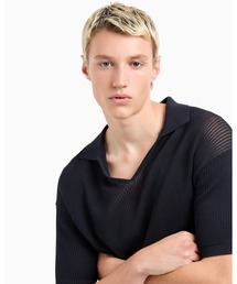 EMPORIO ARMANI | <オンライン限定>【エンポリオ アルマーニ】ポロカラー セーター マイクロパーフォレーションニット(ニット/セーター)