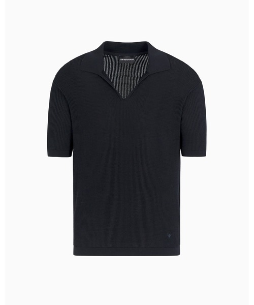 EMPORIO ARMANI(エンポリオアルマーニ)の「<オンライン限定>【エンポリオ アルマーニ】ポロカラー セーター マイクロパーフォレーションニット(ニット/セーター・メンズ・ネイビー・LARGE/X-LARGE)」の2枚目の写真