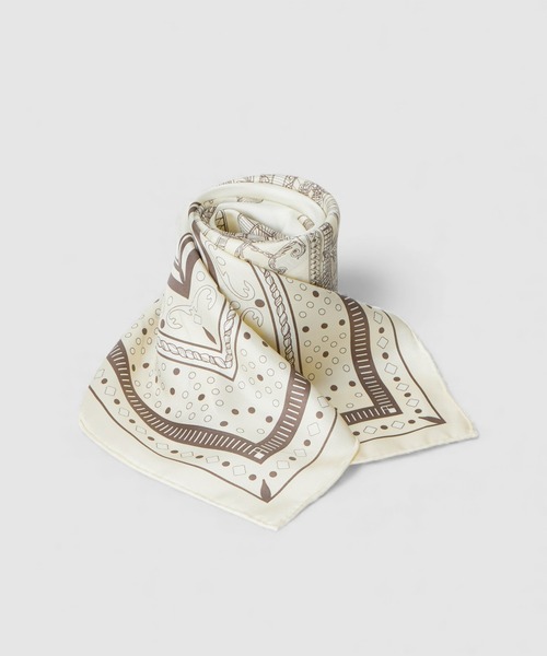 manipuri（マニプリ）の「【manipuri(マニプリ)】88×88 SILK SCARF（ストール/ショール・レディース・グリーン系その他/アイボリー・FREE）」の6枚目の写真