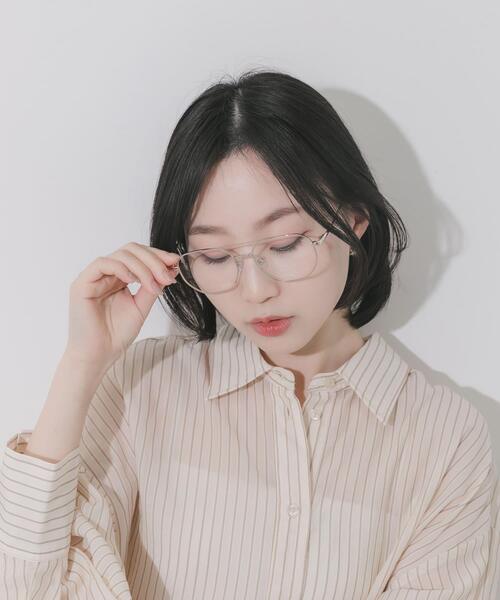 SMELLY（スメリー）の「ダブルブリッジダテメガネ（メガネ・レディース・シルバー・-）」の6枚目の写真