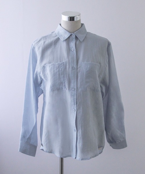 Diable baiser(ディアブルベーゼ)の「【ZOZO限定】やや透け感長袖シアーシャツ(シャツ/ブラウス・レディース・ホワイト/ブルー/ブラック・MEDIUM)」の8枚目の写真