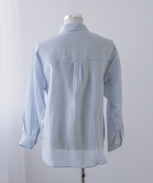 Diable baiser(ディアブルベーゼ)の「【ZOZO限定】やや透け感長袖シアーシャツ(シャツ/ブラウス・レディース・ホワイト/ブルー/ブラック・MEDIUM)」の9枚目の写真