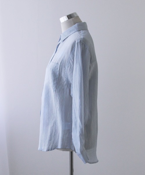 Diable baiser(ディアブルベーゼ)の「【ZOZO限定】やや透け感長袖シアーシャツ(シャツ/ブラウス・レディース・ホワイト/ブルー/ブラック・MEDIUM)」の10枚目の写真