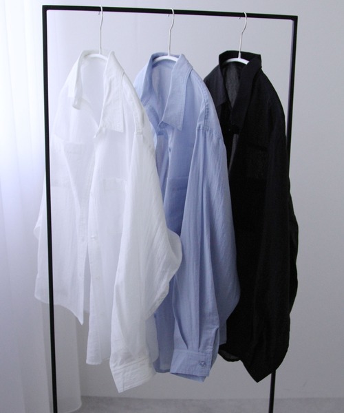 Diable baiser(ディアブルベーゼ)の「【ZOZO限定】やや透け感長袖シアーシャツ(シャツ/ブラウス・レディース・ホワイト/ブルー/ブラック・MEDIUM)」の18枚目の写真