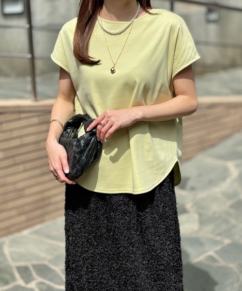 Emma Taylor(エマテイラー)の「シルクタッチスムースバックジッププルオーバー(Tシャツ/カットソー・レディース・ホワイト/サックスブルー/ブラック/ライトイエロー・FREE)」の21枚目の写真