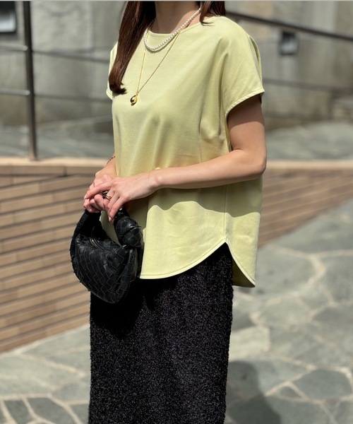 Emma Taylor(エマテイラー)の「シルクタッチスムースバックジッププルオーバー(Tシャツ/カットソー・レディース・ホワイト/サックスブルー/ブラック/ライトイエロー・FREE)」の22枚目の写真