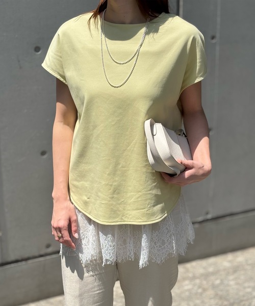 Emma Taylor(エマテイラー)の「シルクタッチスムースバックジッププルオーバー(Tシャツ/カットソー・レディース・ホワイト/サックスブルー/ブラック/ライトイエロー・FREE)」の20枚目の写真