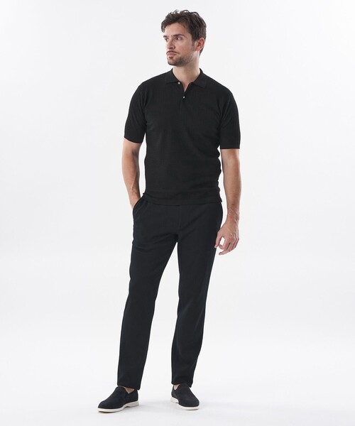 EPOCA UOMO(エポカウォモ)の「【セットアップ対応】*Safari5月号掲載*ランダムストライプパンツ(その他パンツ・メンズ・ブラック/ダークネイビー・48/46)」の4枚目の写真