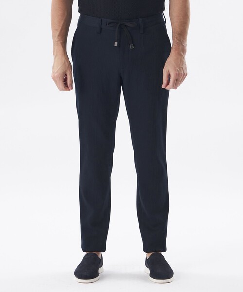 EPOCA UOMO(エポカウォモ)の「【セットアップ対応】*Safari5月号掲載*ランダムストライプパンツ(その他パンツ・メンズ・ブラック/ダークネイビー・48/46)」の5枚目の写真