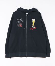 【SR】【it】【ATELANE】裏毛刺繍入りZIPUPパーカー