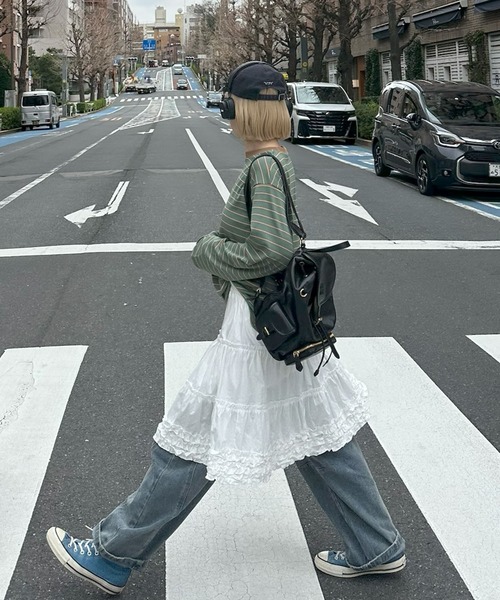 Alley Tokyo（アリートーキョー）の「ボーダーBigロンT（Tシャツ/カットソー・レディース・グリーン/ピンク・FREE）」の21枚目の写真