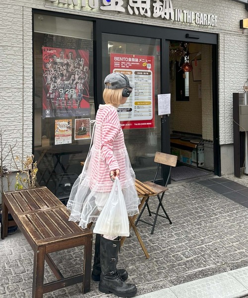 Alley Tokyo（アリートーキョー）の「ボーダーBigロンT（Tシャツ/カットソー・レディース・グリーン/ピンク・FREE）」の10枚目の写真