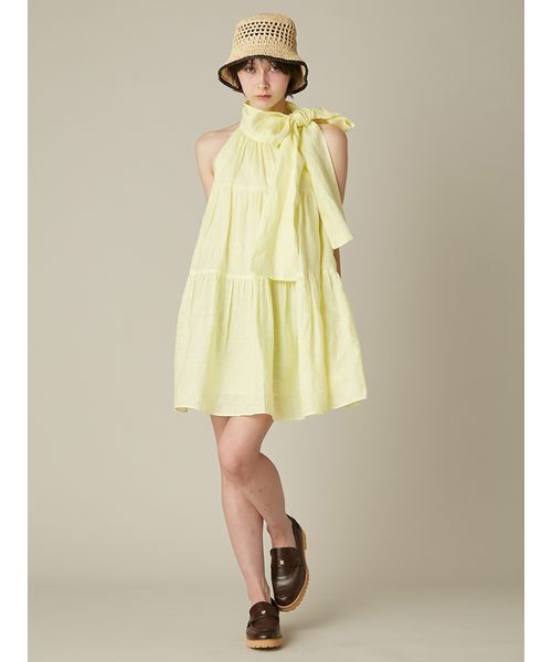 FURFUR(ファーファー)の「ボウタイアメスリワンピース(ワンピース・レディース・イエロー/オフホワイト/ブラック・F)」の16枚目の写真