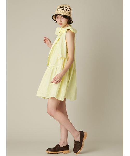 FURFUR(ファーファー)の「ボウタイアメスリワンピース(ワンピース・レディース・イエロー/オフホワイト/ブラック・F)」の13枚目の写真