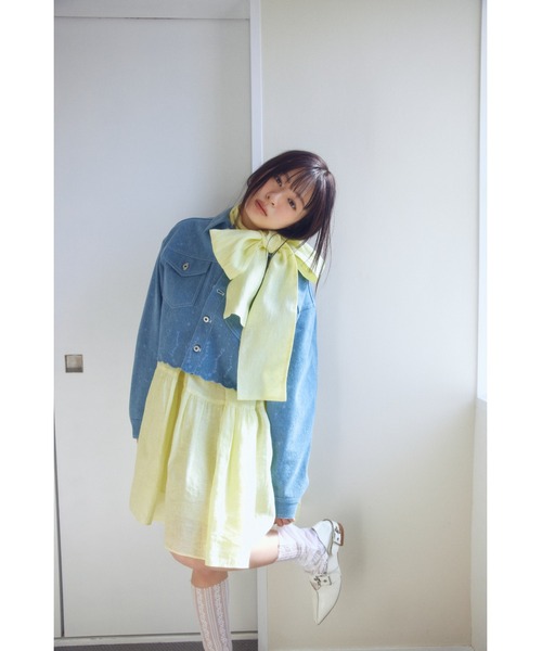 FURFUR(ファーファー)の「ボウタイアメスリワンピース(ワンピース・レディース・イエロー/オフホワイト/ブラック・F)」の5枚目の写真