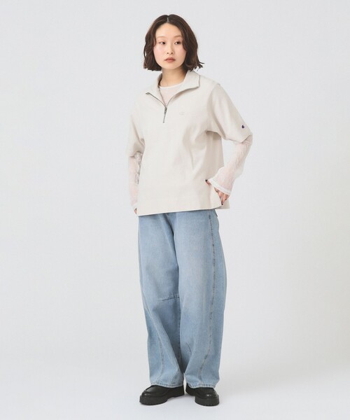 Champion(チャンピオン)の「【別注】Champion / ハーフ ジップ Tシャツ(Tシャツ/カットソー・レディース・ブラック系その他/ライトグレー・MEDIUM)」の3枚目の写真