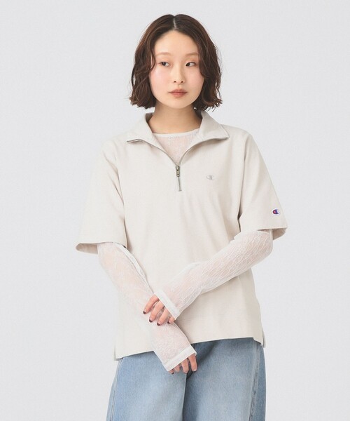 Champion(チャンピオン)の「【別注】Champion / ハーフ ジップ Tシャツ(Tシャツ/カットソー・レディース・ブラック系その他/ライトグレー・MEDIUM)」の6枚目の写真