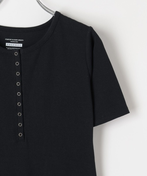 PAGEBOY（ページボーイ）の「【汗じみ防止/2サイズ展開】ジミレスヘンリーネックワンピース（ワンピース・レディース・ブラック/グレー/チェリーピンク・MEDIUM/SMALL）」の22枚目の写真