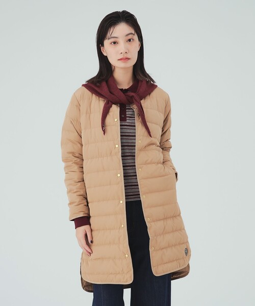 BEAMS HEART(ビームスハート)の「フレンチダウン ロング コート(ダウンジャケット/コート・レディース・ベージュ/ブラック/オリーブ・SMALL/MEDIUM/LARGE)」の2枚目の写真