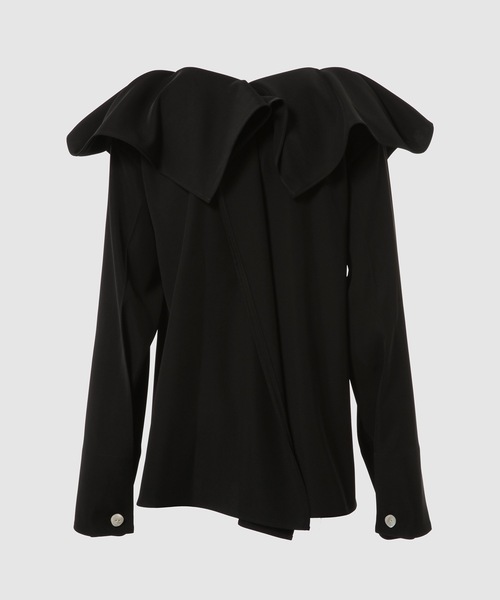 YOHEI OHNO（ヨウヘイオオノ）の「Unfixed Collar Shirt（シャツ/ブラウス・レディース・ブラック・36）」の2枚目の写真