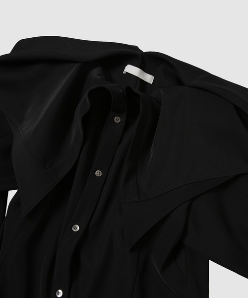 YOHEI OHNO（ヨウヘイオオノ）の「Unfixed Collar Shirt（シャツ/ブラウス・レディース・ブラック・36）」の3枚目の写真