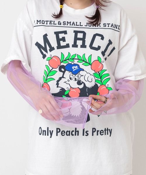 RNA(アールエヌエー)の「M2688 チュールメッシュルーズロンT(Tシャツ/カットソー・レディース・ライトパープル/ホワイト/ブラック・MEDIUM)」の3枚目の写真