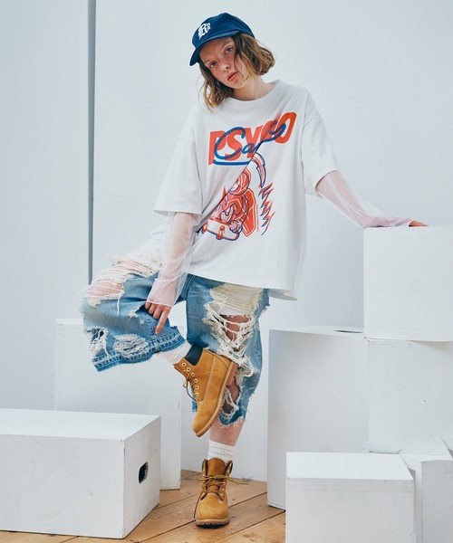 RNA(アールエヌエー)の「M2688 チュールメッシュルーズロンT(Tシャツ/カットソー・レディース・ライトパープル/ホワイト/ブラック・MEDIUM)」の22枚目の写真