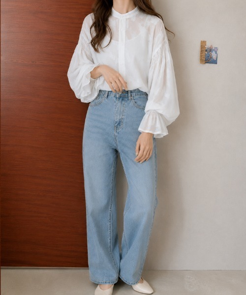 SallyLunn(サリーラン)の「シアーフラワージャガードブラウス(シャツ/ブラウス・レディース・ネイビー/ホワイト/グリーン/アイボリー/ブラック・MEDIUM/LARGE)」の20枚目の写真