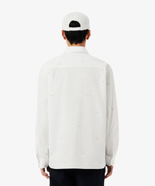 LACOSTE(ラコステ)の「オールオーバーステッチ ストライプシャツ(シャツ/ブラウス・メンズ・オフホワイト・41/40/39/38)」の5枚目の写真