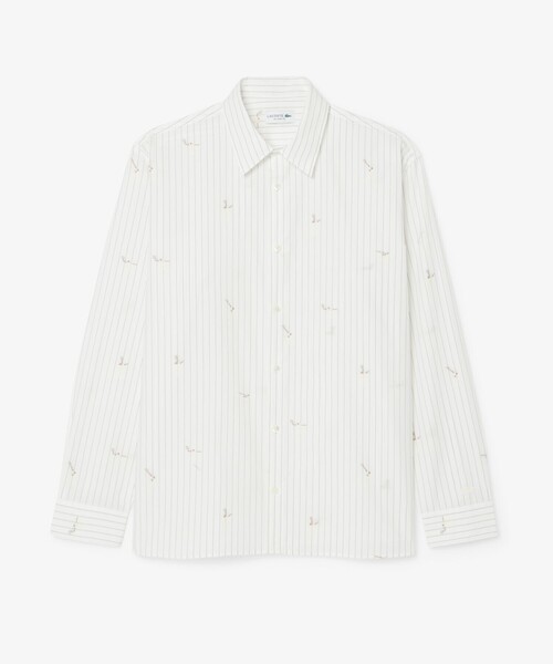 LACOSTE(ラコステ)の「オールオーバーステッチ ストライプシャツ(シャツ/ブラウス・メンズ・オフホワイト・41/40/39/38)」の6枚目の写真