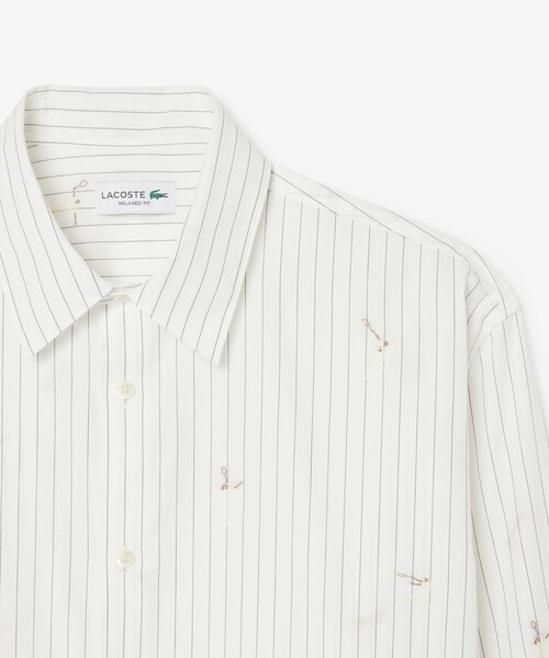 LACOSTE(ラコステ)の「オールオーバーステッチ ストライプシャツ(シャツ/ブラウス・メンズ・オフホワイト・41/40/39/38)」の7枚目の写真