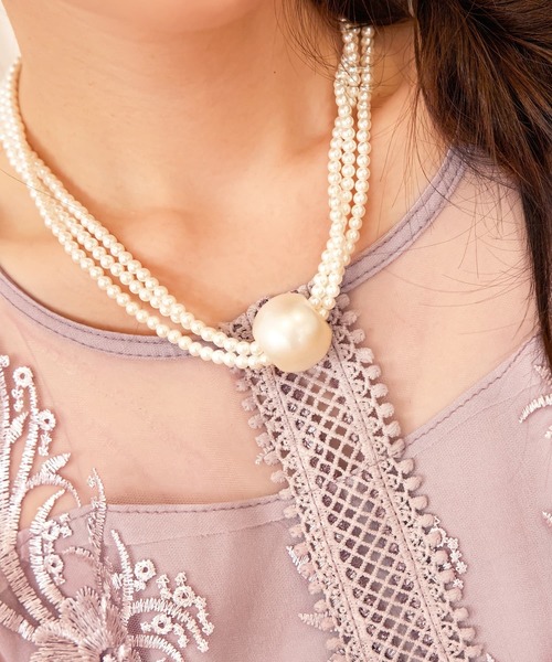 DRESS PLUS(ドレスプラス)の「ワンピース ドレス 総レース ミモレ丈 結婚式(ドレス・レディース・ネイビー/スモークピンク/ダークグレー・S/XL/L)」の18枚目の写真