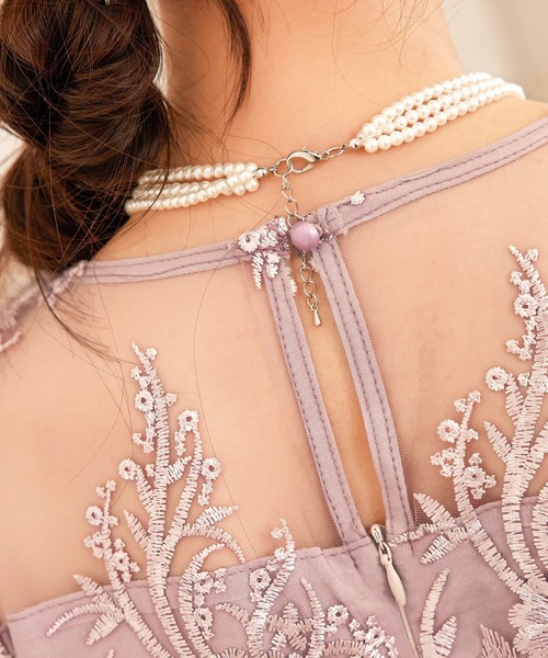 DRESS PLUS(ドレスプラス)の「ワンピース ドレス 総レース ミモレ丈 結婚式(ドレス・レディース・ネイビー/スモークピンク/ダークグレー・S/XL/L)」の20枚目の写真