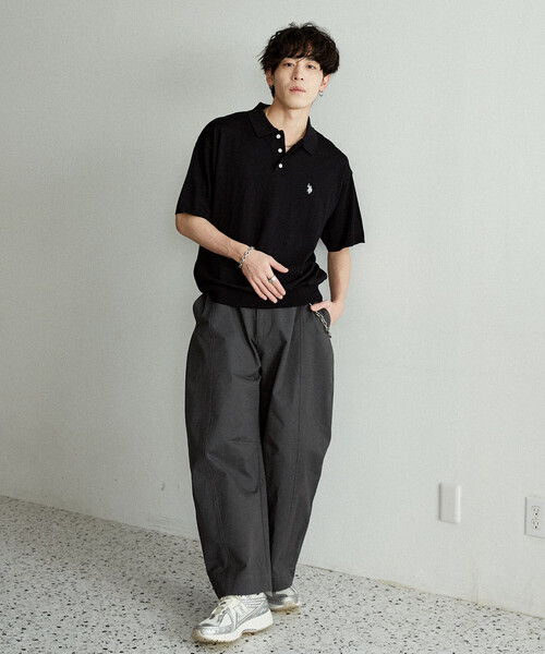 U.S. POLO ASSN.(ユーエスポロアッスン)の「U.S. POLO ASSN. × PUBLUX/ユーエスポロアッスン <接触冷感>別注 サマーニット ポロ 限定展開(ポロシャツ・メンズ・ブラック/チャコールグレー/グレー/ネイビー/インディゴブルー/ブラウン/ダークブラウン・LARGE/MEDIUM/SMALL)」の10枚目の写真