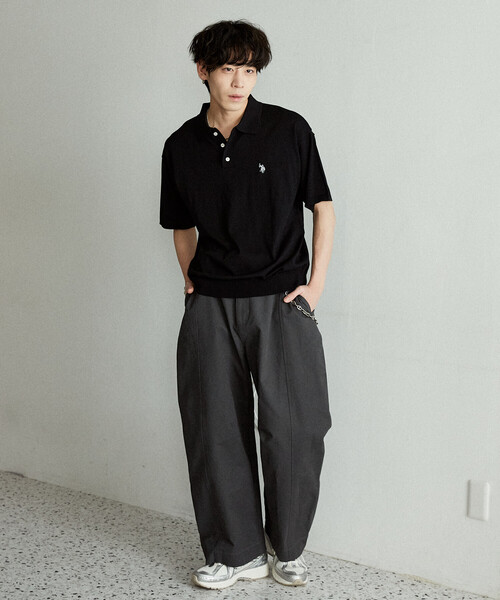 U.S. POLO ASSN.(ユーエスポロアッスン)の「U.S. POLO ASSN. × PUBLUX/ユーエスポロアッスン <接触冷感>別注 サマーニット ポロ 限定展開(ポロシャツ・メンズ・ブラック/チャコールグレー/グレー/ネイビー/インディゴブルー/ブラウン/ダークブラウン・LARGE/MEDIUM/SMALL)」の13枚目の写真