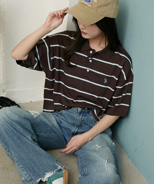 U.S. POLO ASSN.(ユーエスポロアッスン)の「U.S. POLO ASSN. × PUBLUX/ユーエスポロアッスン <接触冷感>別注 サマーニット ポロ 限定展開(ポロシャツ・メンズ・ブラック/チャコールグレー/グレー/ネイビー/インディゴブルー/ブラウン/ダークブラウン・LARGE/MEDIUM/SMALL)」の16枚目の写真